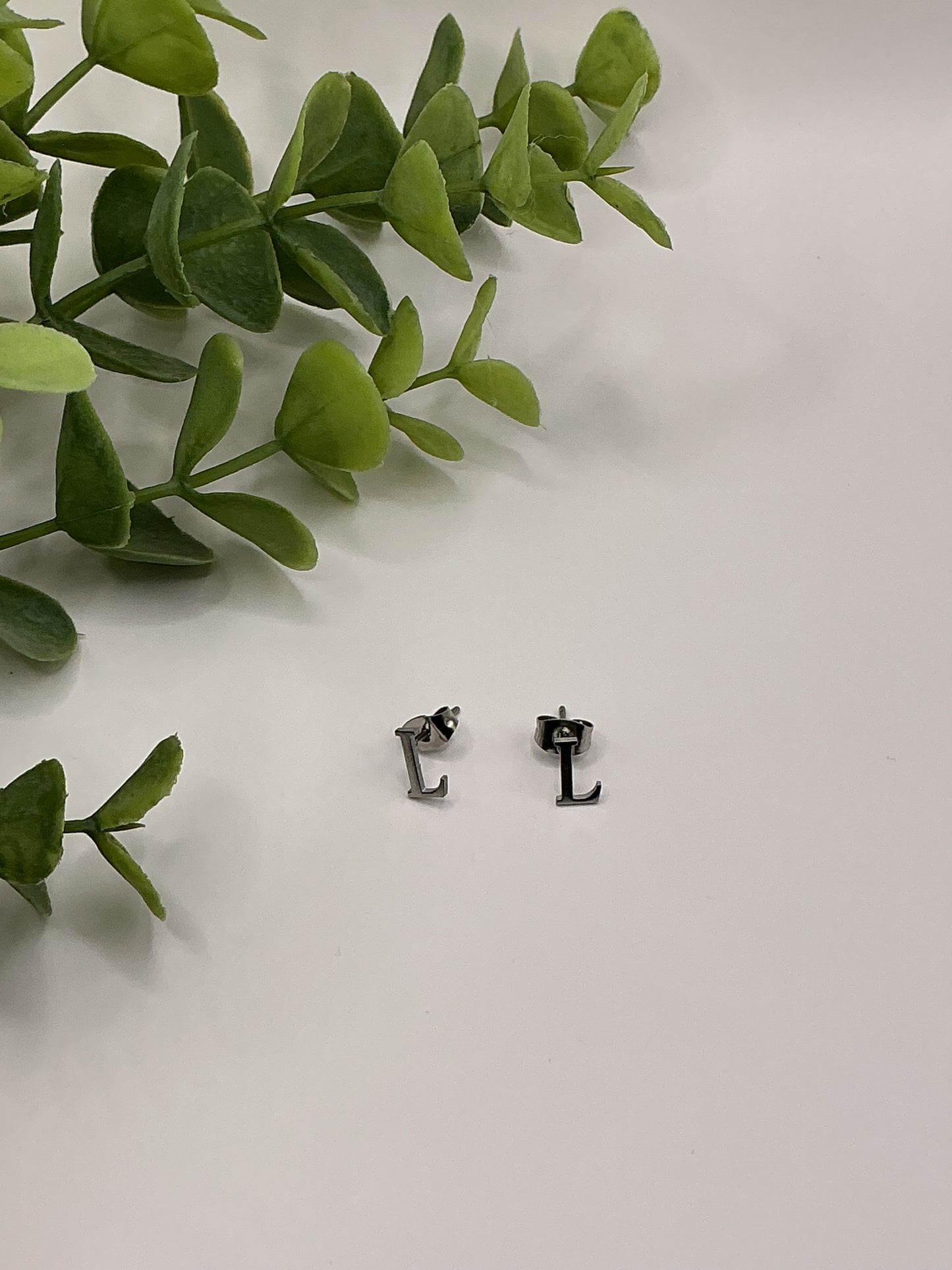 Silver Letter Earrings