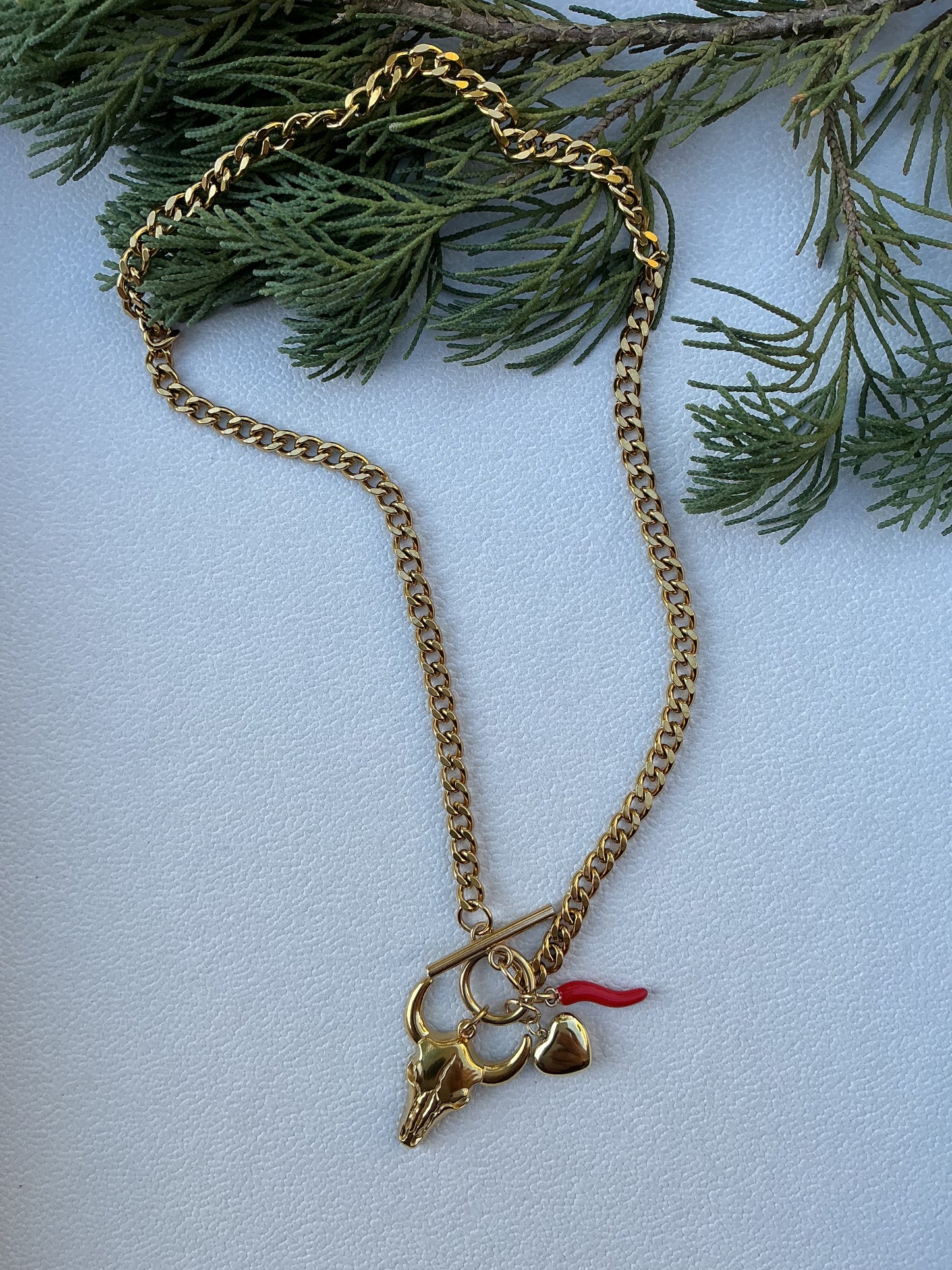 Bull Head Buckle Necklace