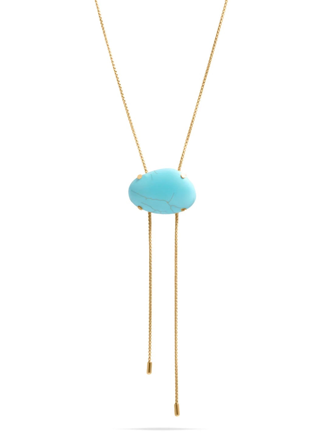 Turquoise Charm Bolo Necklace