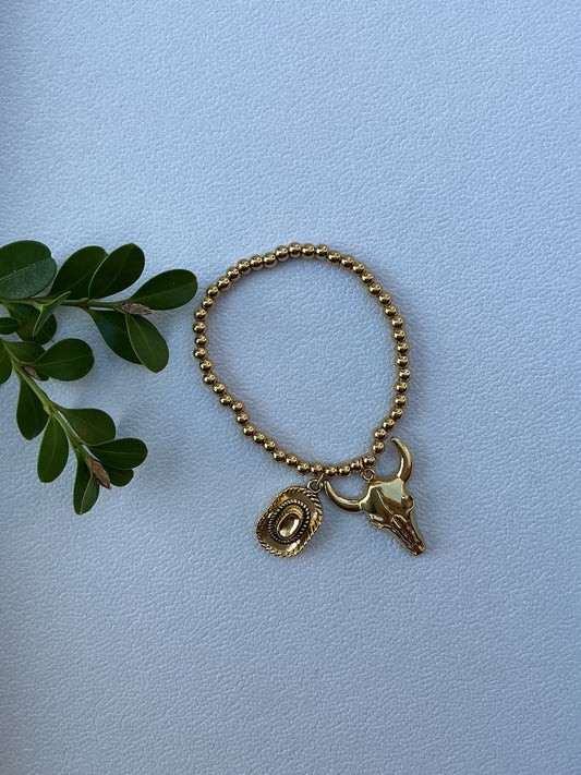 Boy Hat Bullhead Beaded Bracelet