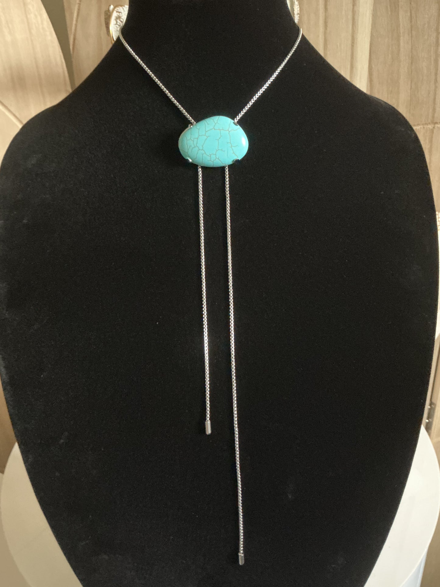 Turquoise Charm Bolo Necklace