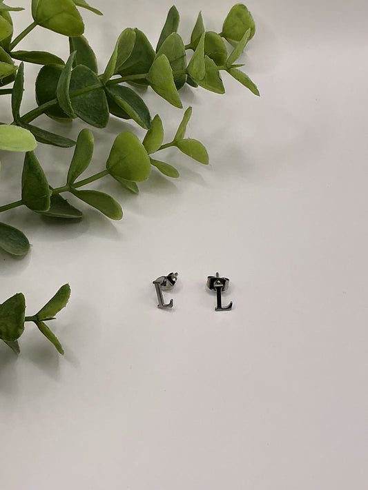 Silver Letter Earrings