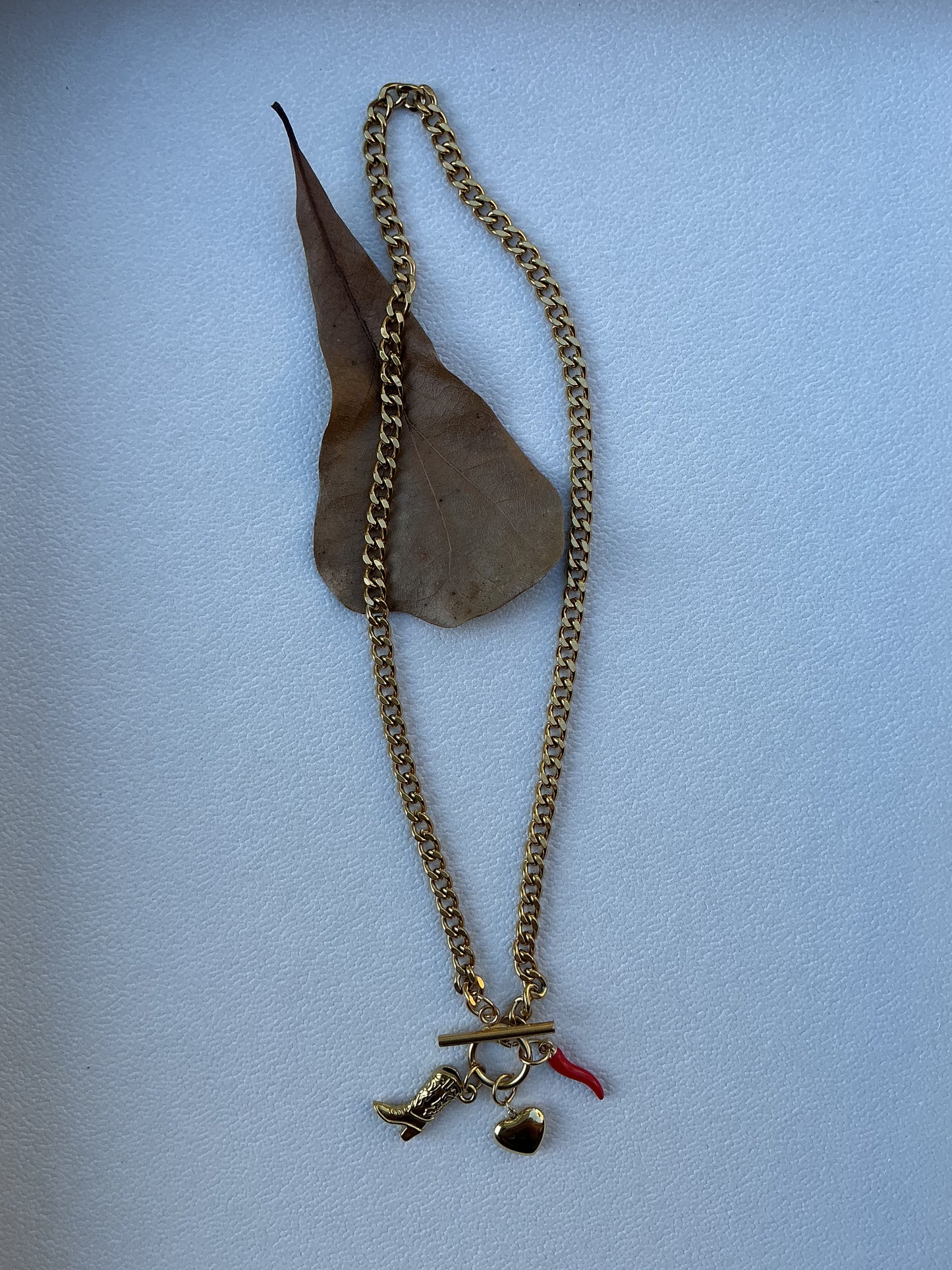 Cowgirl Boot Buckle Necklace
