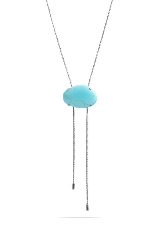 Turquoise Charm Bolo Necklace
