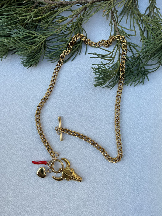Bull Head Buckle Necklace