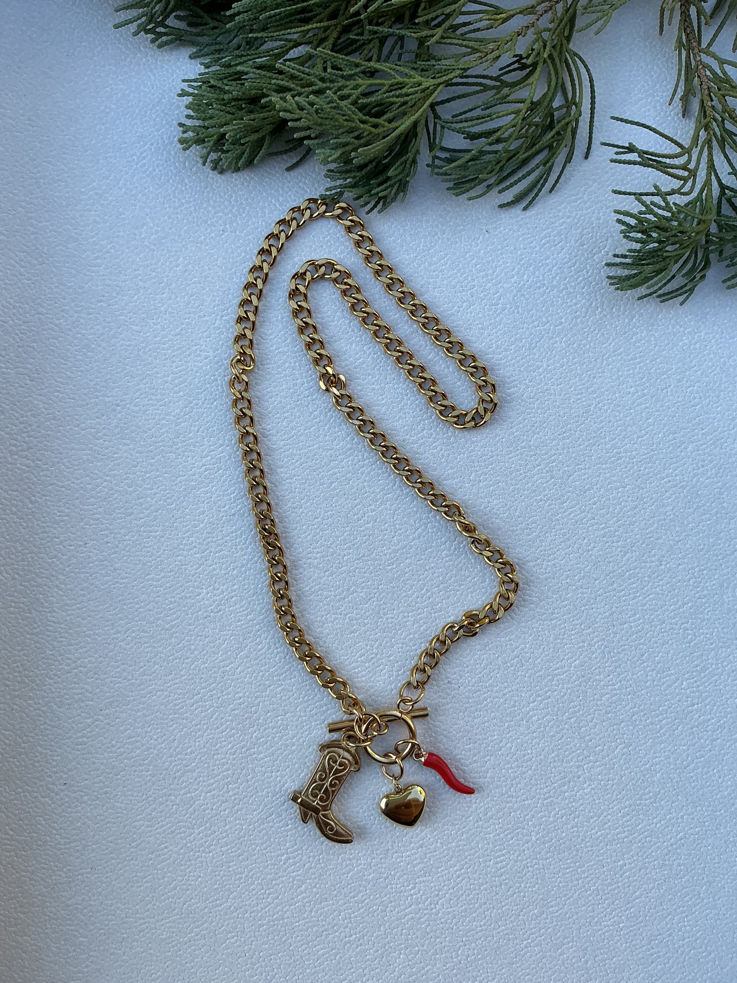 Heart boot Buckle Necklace